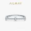Anillo de diamantes en forma de U de plata esterlina S925 para mujer, estilo japonés y coreano, ligero, romántico, de lujo, cerrado, chapado en platino, 2022