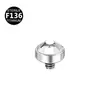 Pernos para Piel Planos F136 de Titanio 5A Europeos y Americanos, Accesorios de Cabeza de Clavo Incrustada, Pernos para Injertos de Piel, Joyería para Piercings con Rosca de 0.9/1.2