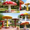 Gazebo Personalizado de Fibra de Vidro Assento Banco Cogumelo, Gazebo Casa Cogumelo de Parque Escultura de Paisagem, Gazebo Cogumelo Externo