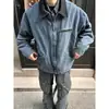 Chaqueta de trabajo azul Detroit, chaqueta corta de béisbol retro americana para hombre primavera/otoño, chaqueta vaquera de corte limpio