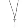 Ins Celebridade da Internet Luxo Leve Design de Nicho Colar Estrela de Quatro Mans para Homens e Mulheres Doce Cool Simples Elegante Corrente de Gola Corrente de Suéter