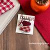 Otoño e Invierno Combinación Geométrica de Cuadros Puntos Rojos Vintage BB Clip Flor de Encaje Pasador de Fresa Pasador para Flequillo de Niña Cabello