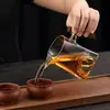 Juego de té con un mango alto de madera, diseño con vista a la montaña, taza creativa, taza de té kung fu, vaso de gran capacidad, base cuadrada de silicona, estilo simple