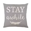 Nueva funda de almohada floral de primavera de Amazon, funda de cojín para sofá de lino con estampado de letras, funda de almohada de decoración para el hogar transfronteriza