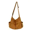 Bolso de hombro para mujer estilo retro workwear, bolso cruzado, bolso de lona, estilo callejero, gran capacidad, bolso tote artístico y casual