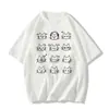 Camiseta estampada de manga corta color gris claro de seda de leche para mujer, nuevo estilo de verano, holgada y favorecedora, top de nicho para estudiante
