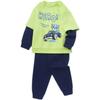 Roupa Infantil Atacado Conjunto de Manga Comprida para Meninos Estilo Novo de Primavera e Outono para Bebês e Crianças Pequenas, Moletom e Calça Falsos de Duas Peças para Agasalho Moderno
