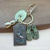 Llavero de Caballo de Latón para el Éxito Colgante de Caballo de Bronce del Zodiaco Colgante de Llavero de Coche Llavero de Coche
