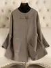 Casaco feminino de lã fleece dupla face, nova coleção outono/inverno 2026, comprimento médio, adequado para figuras petites, novo casaco de lã estilo chinês