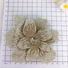 Broche de flor tridimensional con pedrería de alta gama, materiales DIY, accesorios decorativos de lentejuelas hechos a mano para la superficie de ropa, sombreros y zapatos