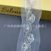 Vestido de Noiva Huwei Renda Bordada Malha Larga 6CM Base Vestido de Dança Acessórios de Renda com Lantejoulas