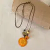Collar con Colgante de Flor Gesang en Rodajas de Fruta con Sentido del Diseño para Mujer Verano Fresco Estilo Largo Colgante de Pepino Cadena para Clavícula Accesorio para Colgar en el Cuello