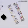 Adecuado para Correa de Apple Watch Pulsera de Flores y Mariposas Pintura al Óleo Colorida Correa de Reloj iWatch S10 S11 Samsung Huawei