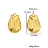Novo Pingente Redondo Flor Tulipa Banhado a Ouro 18K Aço Inoxidável Pingente para Colar Artesanal DIY Acessórios de Joia