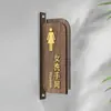 Señales Verticales de Baño Doble Cara para Hombres y Mujeres, Indicadores de Baño, Señales de Madera para Puerta de Baño de Hotel