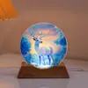 Luz de Noche de Cristal de Luna Adorno Luminoso Lámpara Creativa de Conejo Decoración de Escritorio de Dormitorio Luz Ambiental Regalo de Vacaciones