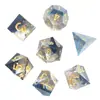 Dados de Resina Jogo de Mesa DND Dungeons & Dragons COC Roleplaying TRPG Cthulhu Poliédricos D4-D20 Conjunto de 7 Peças