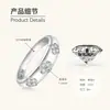 Anillo Minimalista y de Moda de Trébol de Cuatro Hojas con Moissanita, Media Banda, Plata de Ley S925, Dulce, Fresco, Personalidad, Estilo Fresco, Venta al por Mayor Transfronteriza