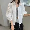 Chaqueta con Cremallera y Cuello Alto Simple Versátil Estilo Coreano para Mujer Primavera 2026 Holgada Casual Camisa Camisa Protectora Solar Top