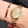Reloj de Pulsera para Mujer con Correa de Acero de Temperamento Resistente al Agua para la Vida Moda Simple Reloj de Cuarzo para Mujer Juego de Pulsera Reloj para Examen