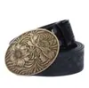 Cinto de Cowboy Ocidental Transfronteiriço, Novo Estilo com Fivela Grande de Cabeça de Touro, Cinto da Moda para Jovens, Cinto para Roupa Exterior Estilo de Rua Americano