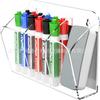Caja de almacenamiento con soporte magnético resistente para bolígrafos, para montar en la pared, para oficina, refrigerador, compartimento para marcadores, papelería, artículos diversos, caja organizadora