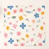 Pañuelo Cuadrado Floral de 34 cm para Mujer, Pañuelo Estampado de Algodón Puro, Antiguo, Nostálgico, Suave, Cómodo, Delgado, Absorbente, Pañuelo para Secar el Sudor