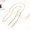 Cadena para Gafas Transfronteriza Europea y Americana de Alta Gama para Mujer Cadena Colgante de Cristal y Perlas Color Metal Conservador Anti-pérdida Cadena para Mascarilla Cadena para Audífonos