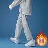 Calça de moletom esportiva masculina de cor sólida transfronteiriça, corte reto solto moderno, nova calça casual oversized para outono e inverno de 2026