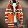 Cárdigan con capucha y cremallera de corte holgado para hombre con estampado a todo color de nuevo elemento azteca, chaqueta de algodón, DIY desde la imagen