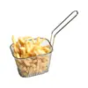 Venta al por mayor de fábrica canasta para freír canasta para papas fritas estante para papas fritas mini canasta cuadrada para freír canasta para snacks de restaurante canasta para papas fritas de comida belleza
