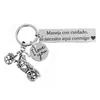 Llavero de Acero Inoxidable para Motocicleta de Venta Caliente Transfronteriza Grabado Creativo Regalo para Pareja Colgante con Palabras de Amor en Español