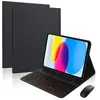 Adequado para iPad A16 11 polegadas 2025 Teclado Bluetooth Estojo de couro 10ª geração Cor da face tecla branca Teclado retroiluminado