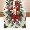 Nuevo camino de mesa de lino transfronterizo con diseño de calabaza de Navidad para el hogar, comedor, sala de estar, mesa de comedor, decoración interior y exterior