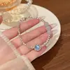 Pulseira de Prata com Contas e Pedra Olho de Gato para Meninas, Luxo Leve, Alta Qualidade, Temperamento, Pulseira Empilhável, Mais Fácil de Combinar e Acessórios de Mão Populares