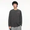 Camiseta de Manga Larga para Hombre 2026 Otoño Nueva Tendencia Americana Peso Pesado Versátil Casual Camiseta Color Sólido Peso Pesado