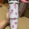 Taza de coche transfronteriza de 30 oz, asa exterior, portátil, taza aislada de acero inoxidable de gran capacidad con pajilla, diseño personalizable