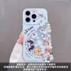 Adecuado para la funda del teléfono Apple 18 Pro Max, con un lindo diseño de cachorro, un soporte tipo espejo y un charm de estrella de mar; Funda protectora para iPhone 17