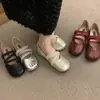 Zapatos Mary Jane Color Champagne Estilo Francés Modelo Nuevo 2026, Versátiles y Elegantes, con Correa Cruzada Estilo Hada Boca Baja Aumentadores de Altura Zapatos de Noche para Mujer
