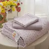 [Productos Premium de Xiangling] Juego de cuatro piezas de colcha de verano de gasa de doble capa transpirable 100% algodón con diseño de cordón, gasa de doble cara