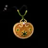 Loja de ouro com areia de ouro flor de seis pétalas de ouro pérola ruyi fecho pingente de bolsa acessórios diy colar de corda trançada casamento enviar para amigas