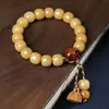 Pulsera DIY de raíz de Bodhi de jade blanco color amarillo leche, pulsera de plato de cubo viejo, pulsera para jugar, pulsera de anillo único de raíz de Bodhi natural