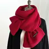 Nuevo bufanda de punto para mujer, cálida y resistente al frío para exteriores de otoño e invierno, bufanda de moda con bloques de colores lindos