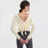 Tops de Yoga para Mujer para Primavera y Otoño, Cubre Tops Deportivos de Manga Larga, Ropa de Secado Rápido para Correr, Fitness, Pilates de Corte Holgado, Absorción de Humedad