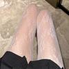 Medias de Pintura de Deseo Otoño Delgadas para Mujer Comprimidas Sexy de Una Pieza Lunares Seda Negra Anti-Desgarro Talla Grande Blancas Medias Desgarradas a Mano