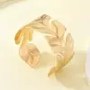 Pulsera Abierta de Hojas Exageradas de Lujo Ligero Europeo y Americano Pulsera Vintage Bañada en Oro de Marca Grande