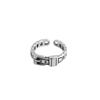 Anillos Apilables Retro Coreanos y Japoneses para Mujer, Plata de Ley 925, Estilo Commuter, Anillo Geométrico Abierto para Dedo Índice de Moda Vintage Único