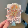 Acessórios de cabelo Hanfu estilo chinês para crianças, elásticos de cabelo com flor vermelha estilo etéreo e antigo, adequados para coques e rabos de cavalo