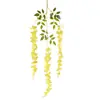 Colgante de Pared Flores de Glicinia Falsas de Rama de Frijol Flores de Seda Decoración de Arco de Boda Hojas Verdes Enredaderas Decoración del Hogar