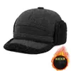 Gorra estilo Lei Feng para hombre, gorro de algodón de invierno para mediana edad y ancianos, gorro para ciclismo con protección para los oídos para exteriores, gorro de esquí a prueba de frío con forro polar, gorro cálido al por mayor